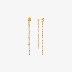 Boucles d'oreilles dorées double - ROXANE