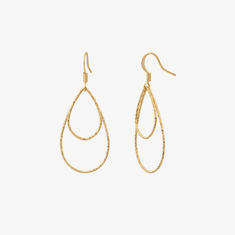 Boucles d'oreilles dorées drop petit modèle - DISCO