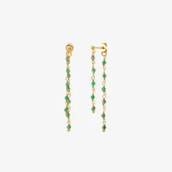 Boucles d'oreilles dorées double - ROXANE
