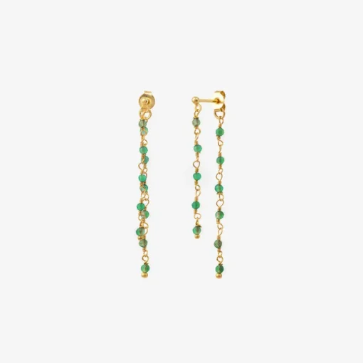 Boucles d'oreilles dorées double - ROXANE