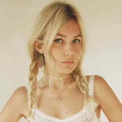 Boucles d'oreilles dorées drop grand modèle - DISCO