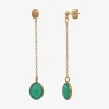 Boucles d'oreilles dorées longues - SERTI PM