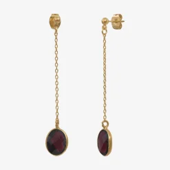 Boucles d'oreilles dorées longues - SERTI PM