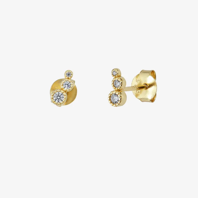 Boucles d'oreilles puces dorées - ZOE