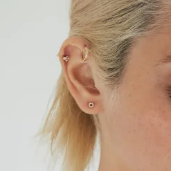 Boucles d'oreilles puces dorées - ETEL