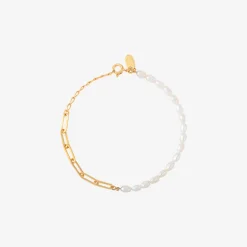 Bracelet doré perle de culture blanche - MEGHAN