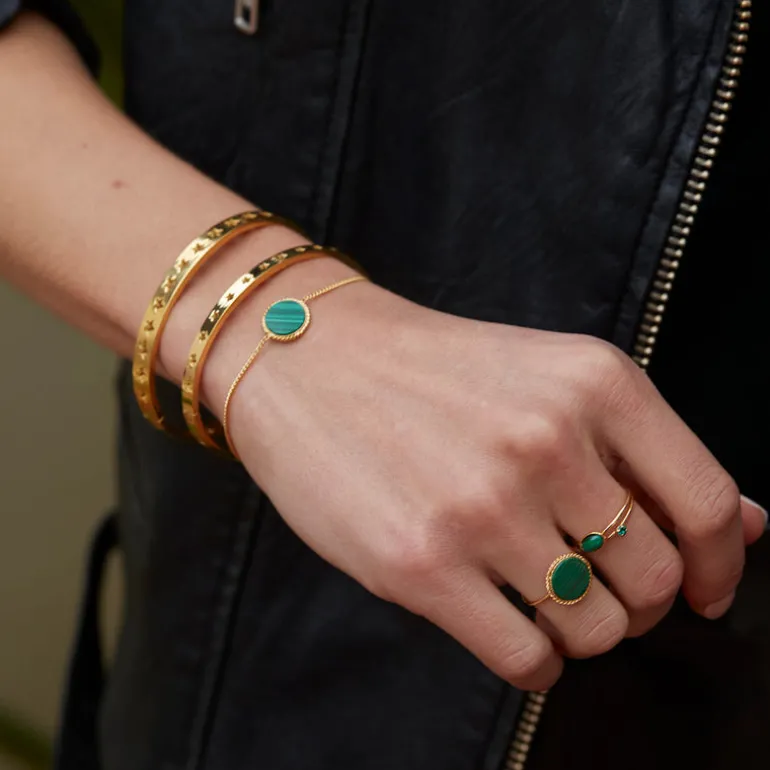 Bracelet jonc doré petit modele - LUNA