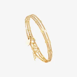 Collier / bracelet 3 tours doré chaines simples - MINI HEARTS
